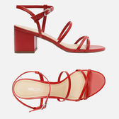 Imagem da oferta Sandália Arezzo Vermelha Salto Bloco Tiras