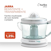 Imagem da oferta Espremedor de frutas 1,25L dupla rotação Power Turbo Citrus - E-01 - Mondial