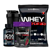 Imagem da oferta Combo Whey Protein Turbo + Bcaa + Creatina- Black Skull (Baunilha)