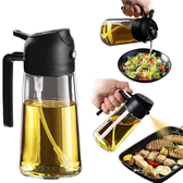 Imagem da oferta Spray e Dosador de Azeite 3 em 1 Borrifador Galheteiro 500ml para Óleo Vinagre Molhos e Temperos para Saladas Churrasco