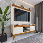 Imagem da oferta Rack Ripado 2 Portas com Painel para TV 50 Polegadas Astúrias 136cm