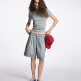 Imagem da oferta Jorts Pool Jeans feminino estonado - Cinza