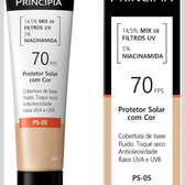Imagem da oferta Protetor Solar Facial Principia 14,5% Mix de Filtros UV + 5% Niacinamida FPS 70 PS-05 Cor 1.0 com 30ml