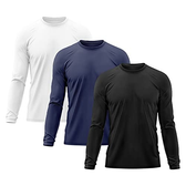 Imagem da oferta Kit 3 Camisetas Masculina Manga Longa Térmica Proteção Solar UV Dry Fit Segunda Pele X Tamanho G