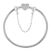 Imagem da oferta Pulseira Life Coração em Prata 925 com Pedras Incolores