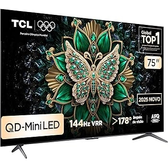 Imagem da oferta Smart TV 75" TCL 4K UHD MiniLED 120Hz Google TV AiPQ Google Assistente 4 HDMI 2 USB - 75C6K