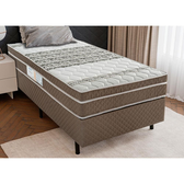 Imagem da oferta Cama Box de Solteiro Biflex Ilhéus com Molas Ensacadas e Euro Pillow 63x88x188cm - MarromBege Estampado