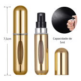 Imagem da oferta Kit 5 Mini Frascos Porta Perfume De Bolsa Viagem Recarregável 5ml