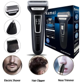 Imagem da oferta Barbeador e Cortador de Cabelo 3 em 1 Kemei KM-6558