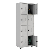 Imagem da oferta Armário Roupeiro Aço 8 Portas Guarda Volume Ea702 Cinza