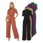 Imagem da oferta Conjunto Calça Pantalona E Blusa Gola Alta Wide Leg