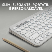Imagem da oferta Teclado sem fio Logitech Pebble Keys 2 K380s com Conexão Bluetooth Easy-Switch e Pilha Inclusa - Compatível com PC Mac