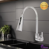 Imagem da oferta Dê uma olhada em Torneira Pia Cozinha Gourmet Inox Chuveirinho Cozinha Parede Flexível 2 Jatos METAL INOX por R$65,97.