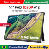 Imagem da oferta Monitor portátil ARZOPA 14" Full HD IPS 1080p