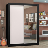 Imagem da oferta Guarda-Roupa Solteiro Madesa Denver 2 Portas de Correr com Espelho