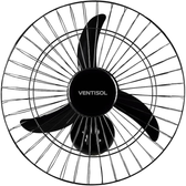 Imagem da oferta Ventisol Ventilador de Parede Oscilante 3 Pás Premium Preto 50cm Bivolt