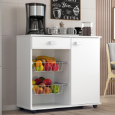 Imagem da oferta Armário Balcão Com Fruteira Paula 1 Porta 1 Gaveta Branco