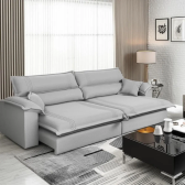 Imagem da oferta Sofá Retrátil Reclinável 2,50m Nivus Cinza Molas Ensacadas - King House