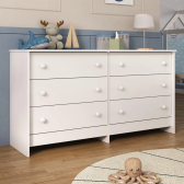 Imagem da oferta Cômoda Infantil 136cm com 6 Gavetas Flex Multimóveis MP4262