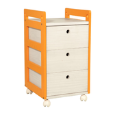 Imagem da oferta Gaveteiro Infantil Ninos 3 Gavetas com Rodízios Tramontina 36x38x65 cm Madeira Branco Laranja