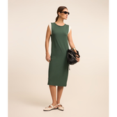 Imagem da oferta Vestido Midi em Moletinho com Cava Contrastante Tam PP