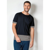 Imagem da oferta Moda Pop - Camiseta Preta com Recortes e Manga Curta