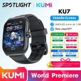 Imagem da oferta Smartwatch KUMI KU7 com Tela de 1,96" Ligações Por Bluetooth a Prova D'água e Monitor de Sono