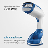 Imagem da oferta Passadeira a Vapor Portátil Fast Steam Mondial Branco/Azul 1270W 110V - VP-09
