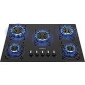 Imagem da oferta Cooktop a Gás 5 Bocas Mondial Preto/Inox Bivolt - CTG-02