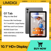 Imagem da oferta UMIDIGI-G1 Tablet Inteligente Tab G1 Android 13 Display HD de 10,1 " 8 4GB 4GB 64GB 1TB Expandir 5G 2.4G W