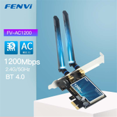 Imagem da oferta Placa de Rede WIFI/Bluetooth PCI-E 2.4/5Ghz Fenvi - FV-AC1200