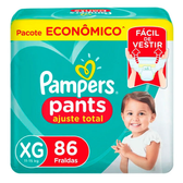 Imagem da oferta 2 Pacotes Fralda Pampers Pants Ajuste Total Max XG - 86 Unidades Cada