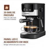 Imagem da oferta Cafeteira Espresso Mondial Dolce Crema 20 Bar Inox 1200W - C-20-EC