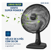 Imagem da oferta Ventilador de Mesa 30cm Super Power II Mondial NVSP-30-B2