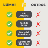 Imagem da oferta LUMAI Kit 10 Utensílios de Cozinha em Silicone e Aço Inox Resistentes ao Calor e Antirriscos Não Arranha
