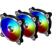 Imagem da oferta Kit Fan com 3 Unidades Lian Li Bora Digital Space Gray RGB 120mm BR Digital-3R G