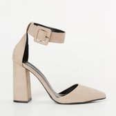 Imagem da oferta Scarpin Suede Dorsay Salto Flare Alto Pulseira com Fivela Forrada Essential