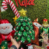 Imagem da oferta Balão Inflável 3D Árvore de Natal 15" (37 cm) Foil Metalizado Natalino Decoração de Natal Premium para Casa