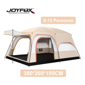 Imagem da oferta Joyfox Barraca De Camping Acampamento 8-12 Pessoas Grande Família 380 x 260 x 195cm Cor Bege 2000mm Impermeavel