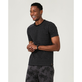 Imagem da oferta Camiseta Básica Masculina Listrada Em Algodão Preto - Moda feminina masculina plus size e infantil |