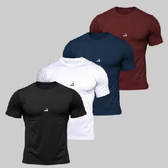 Imagem da oferta Kit 4 Camiseta Dry Masculina Manga Curta Fitness Academia Corrida CrossFit Poliester Premium