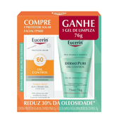 Imagem da oferta Promopack Eucerin Protetor Solar Oil Control FPS 60 50g + Gel de Limpeza Dermopure Oil Control 75g