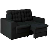 Imagem da oferta Sofá 2 Lugares Retrátil Lubeck Plush Suede Preto 140 cm