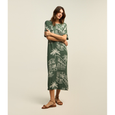 Imagem da oferta Vestido Midi em Viscose com Estampa Paisagem Tam PP