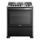 Imagem da oferta Fogão de Piso 5 Bocas Dako Magister com Grill e Forno de 100 L Preto com Mesa de Inox Bivolt 110/220V