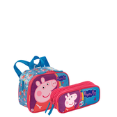 Imagem da oferta Kit Lancheira Pequena e Estojo 2 Compartimentos Peppa M Plus Core - Colorido