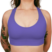 Imagem da oferta SELENE Top Academia Sem Costura Canelado Poliamida Nadador Sem Costura Feminino Hortência M