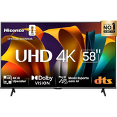Imagem da oferta Hisense Smart TV UHD 4K DLED 58" Polegadas 58A6N com HDR10+ Dolby Vision Game Mode Controle por Voz Alexa Built-In AirPl