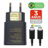 Imagem da oferta Plus Do Brasil Carregador Turbo Tipo C Para Samsung Apple iPhone 15 16 Motorola Xiaomi - Com Cabo Blindado Premium - Cer