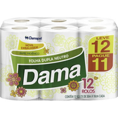 Imagem da oferta Papel Higiênico Dama Folha Dupla - 30m Pacote com 12 rolos